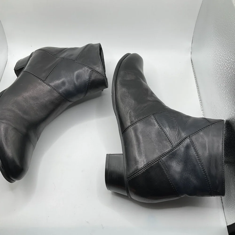 Regarde Le Ciel Stefany 396 Ankle Boots‎ Black Leather Patchwork Sz 40 US 8 $210